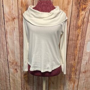 Kim Roger’s PL Elegant Cream Cowl Neck Top